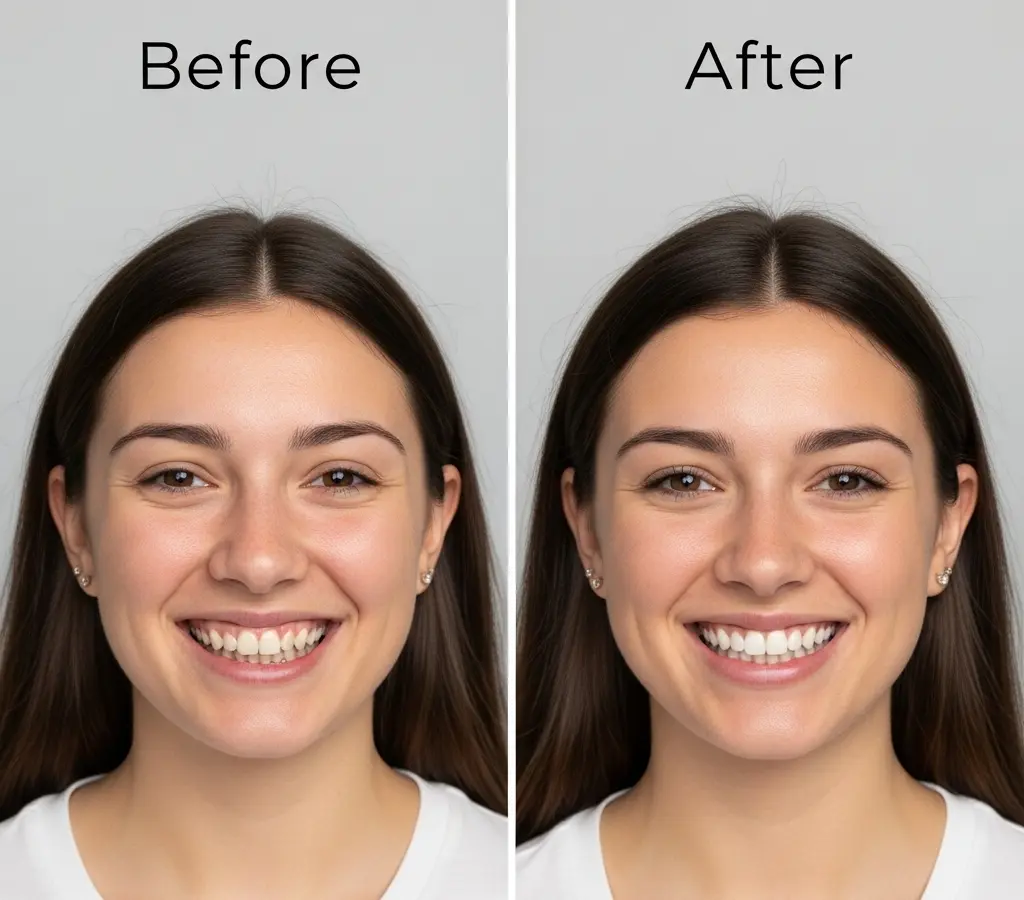Before and after clinical results of Invisalign treatment