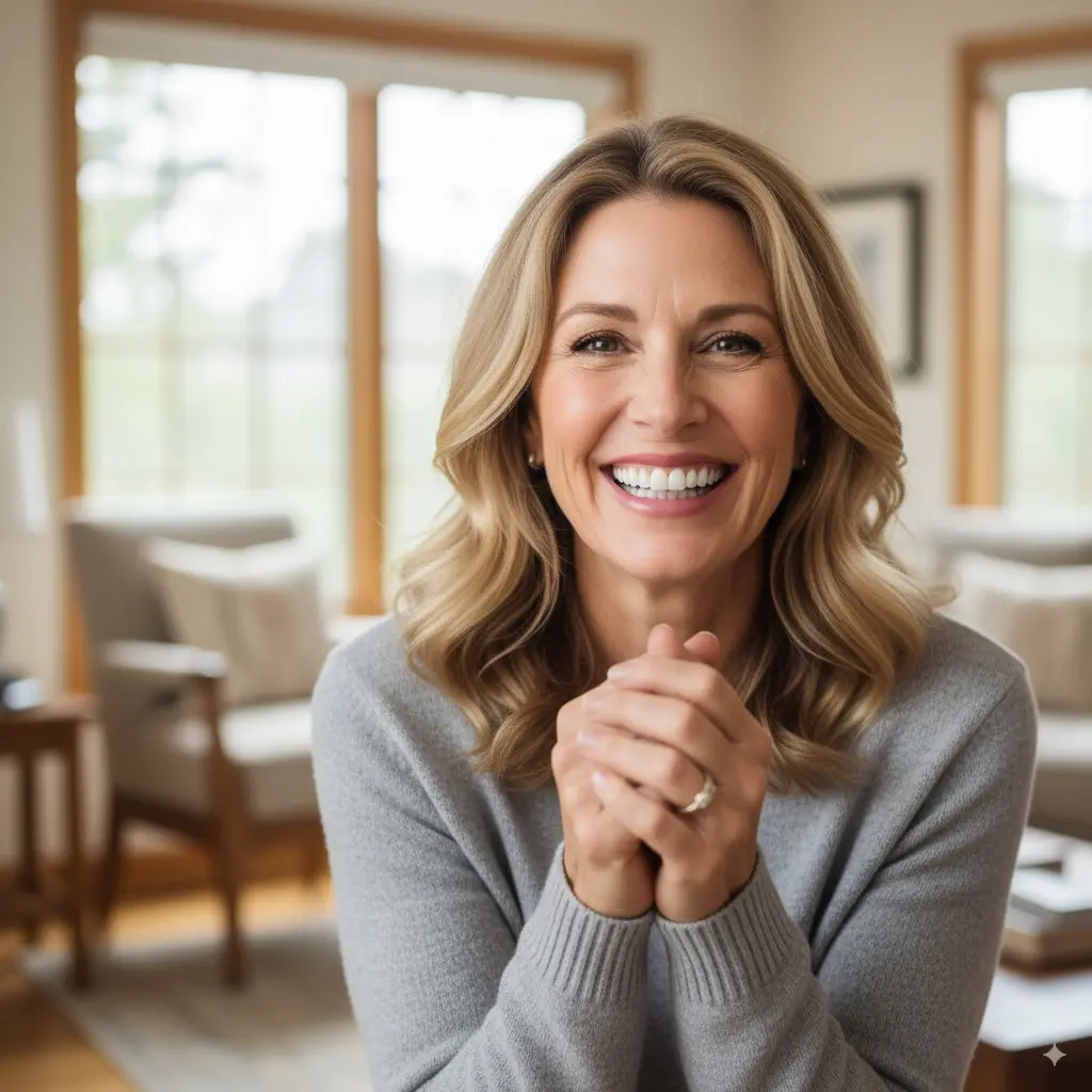 Patient smiling with All-on-X dental implants in Glenolden, PA